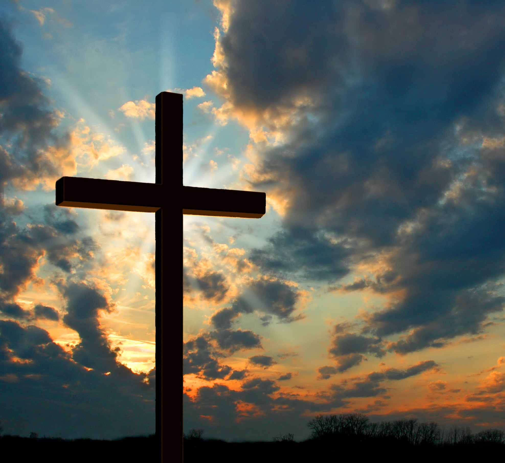 Cross and sunset